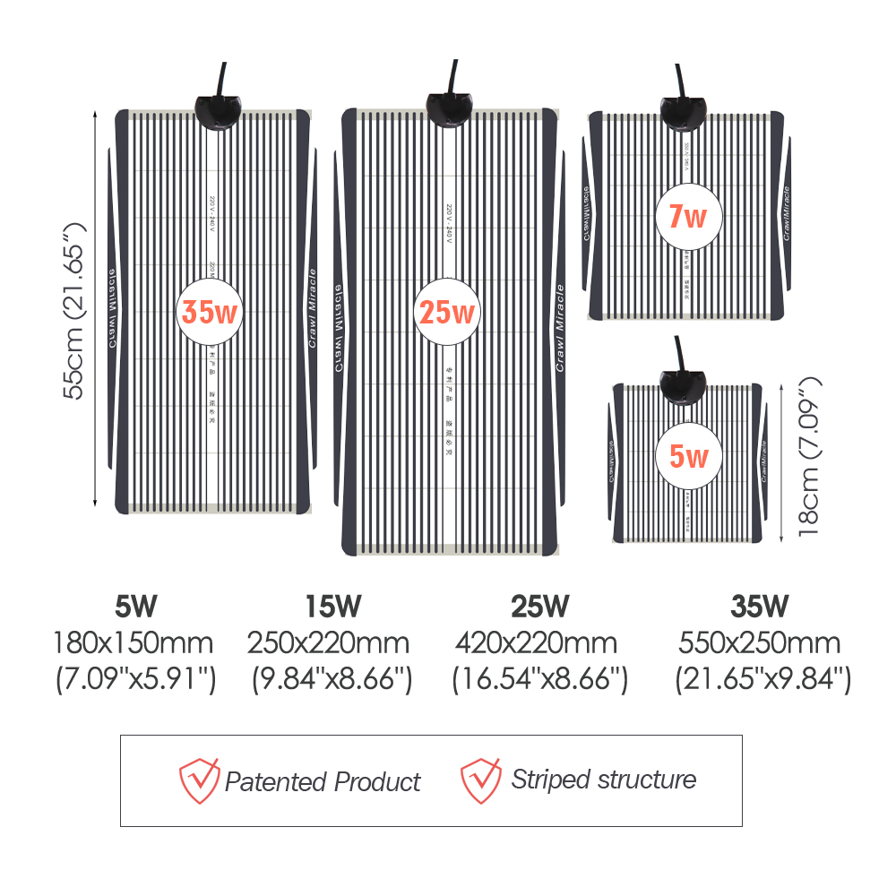 5W 15W 25W 35W Graphene Reptil - Seedling Heat Mat recension och pris